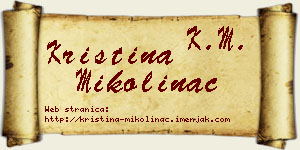 Kristina Mikolinac vizit kartica